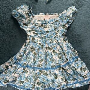 Girl’s Cynthia Rowley Blue and Cream Floral Dress